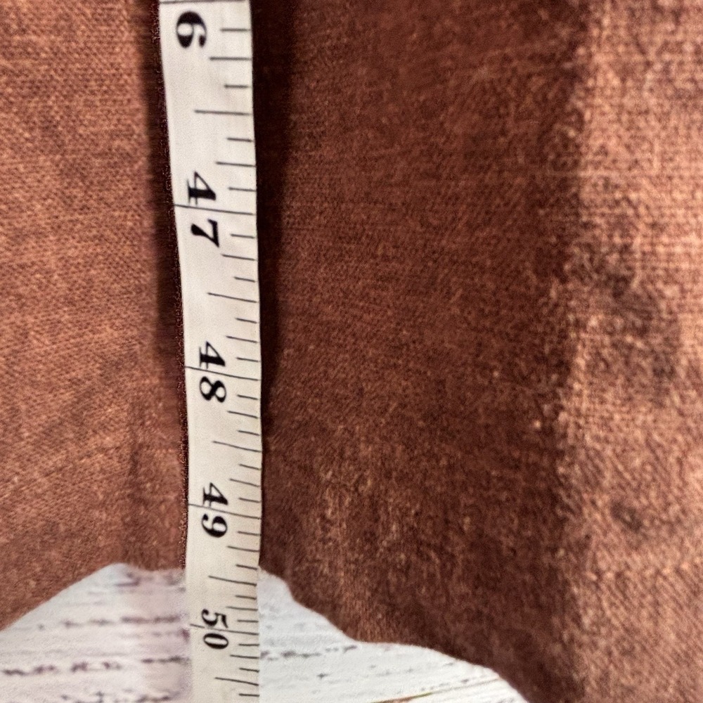 Vintage 90s LOng Linen Blend Dress L Sleeveless Brown Embroidered Lagenlook Boho - Picture 4 of 9